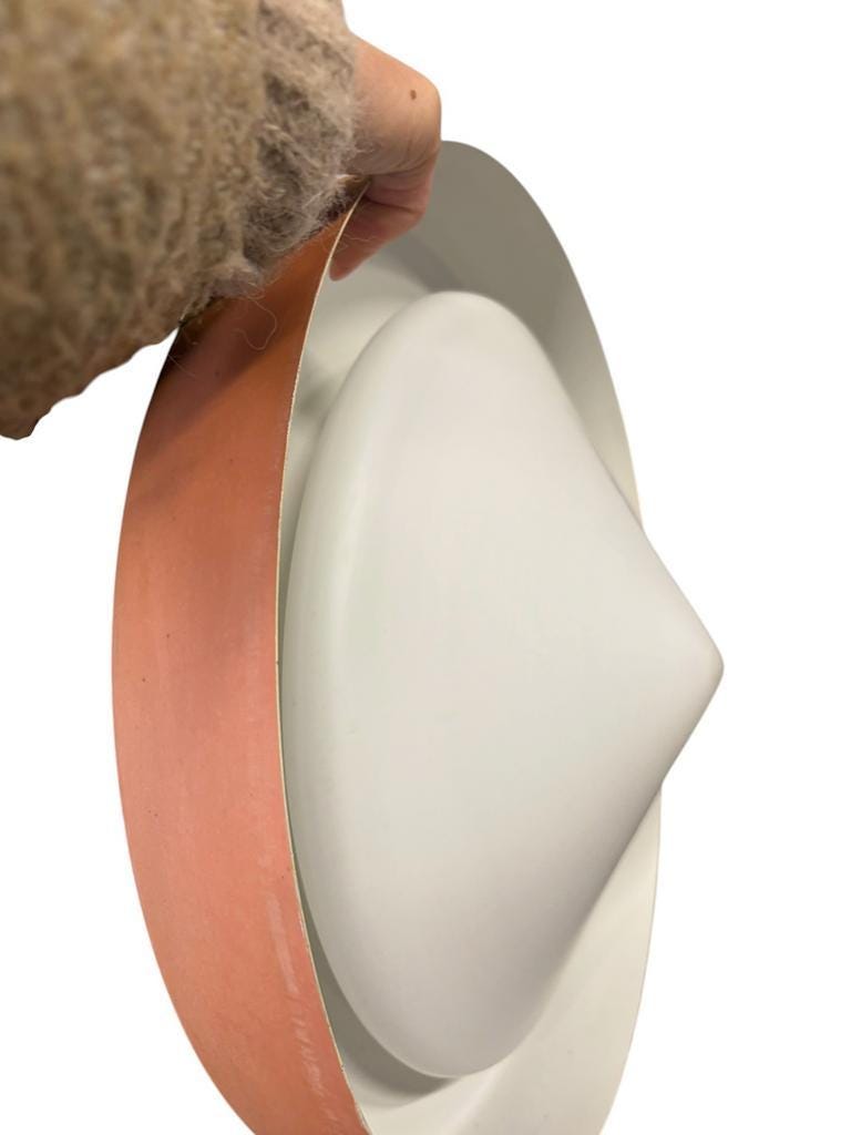 Lustre vintage en métal saumon orange / suspension