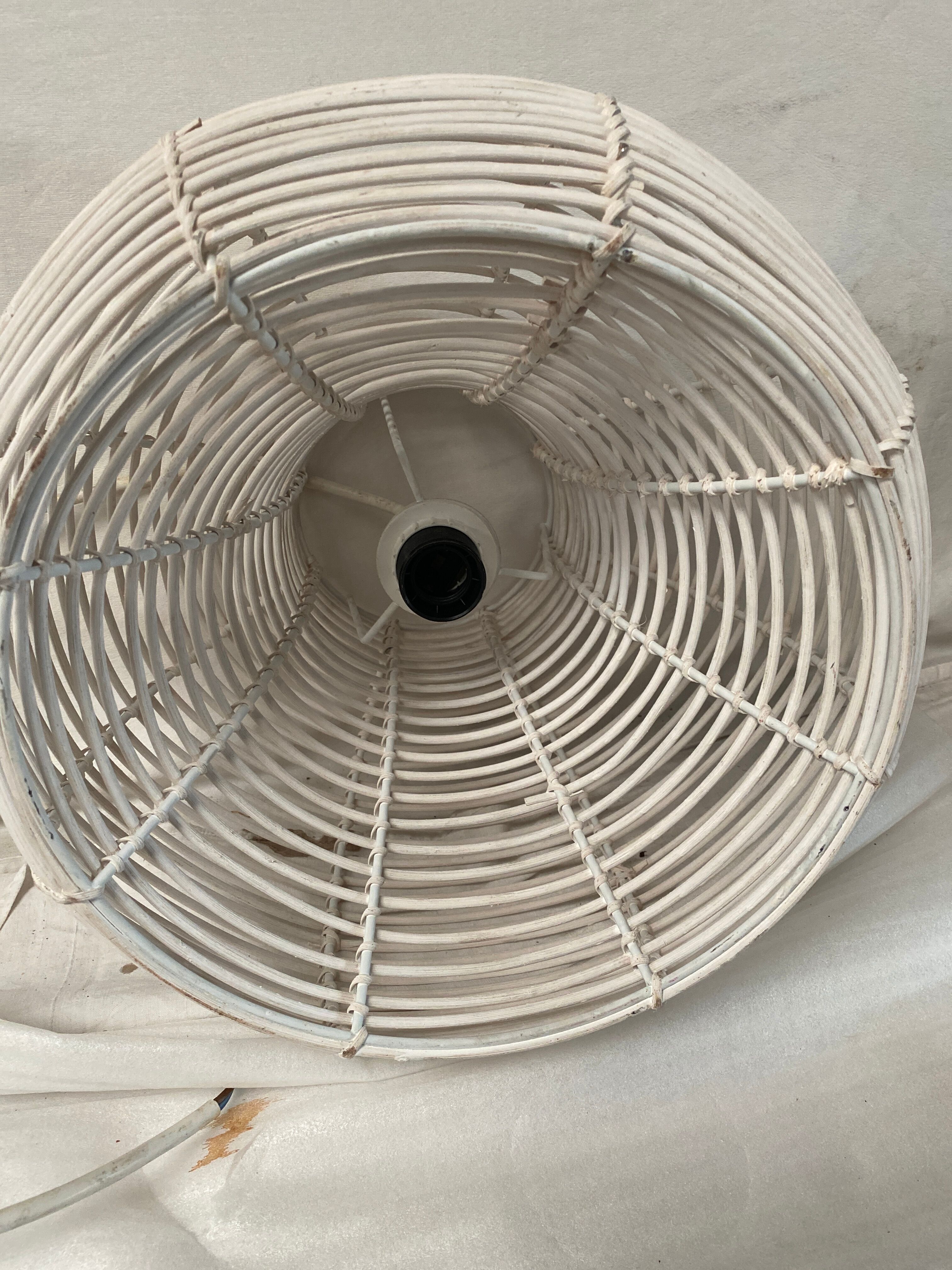 Vintage white rattan hanging