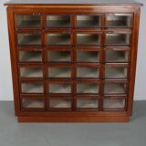 Vintage Dutch Hardwood Haberdashery Shop Cabinet, 1930s