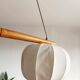Vintage Scandinavian pendant light, wood and fabric