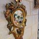 Antique Italian Polychrome Carved Wooden Mirror