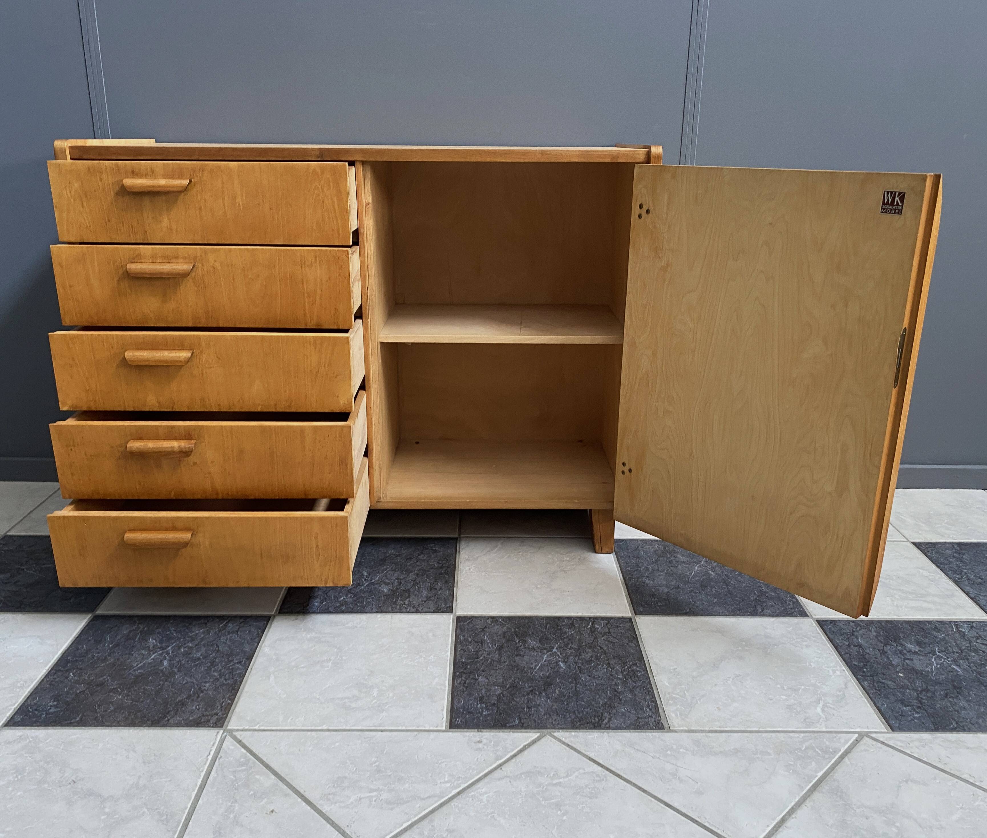 Blond wood WK Cabinet by Arno Lambrecht 1952