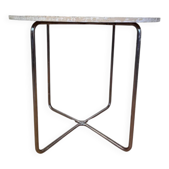 1930s original chrome Bauhaus tubular steel table by Robert Slezak