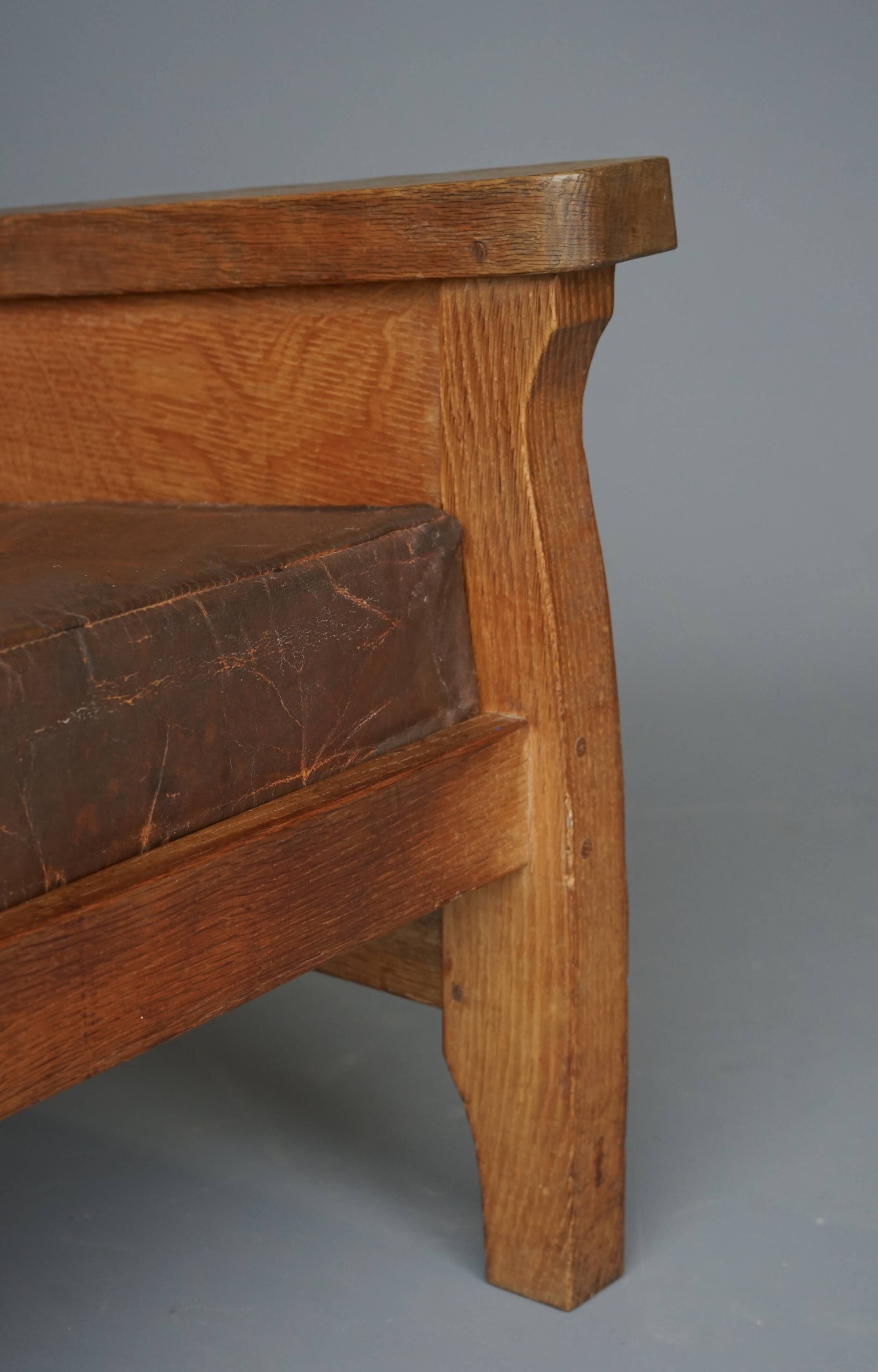 Oak Armchair by Robert Mouseman Thompson, 1940s