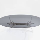 Maria Pergay steel and brass dining table Gerbe 1970