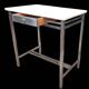 Bureau table d appoint Art Déco cuivre nikelé et marbre blanc