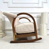 Rocking chair in sheepskin