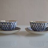 2 Russian Lemonosov porcelain tea cups
