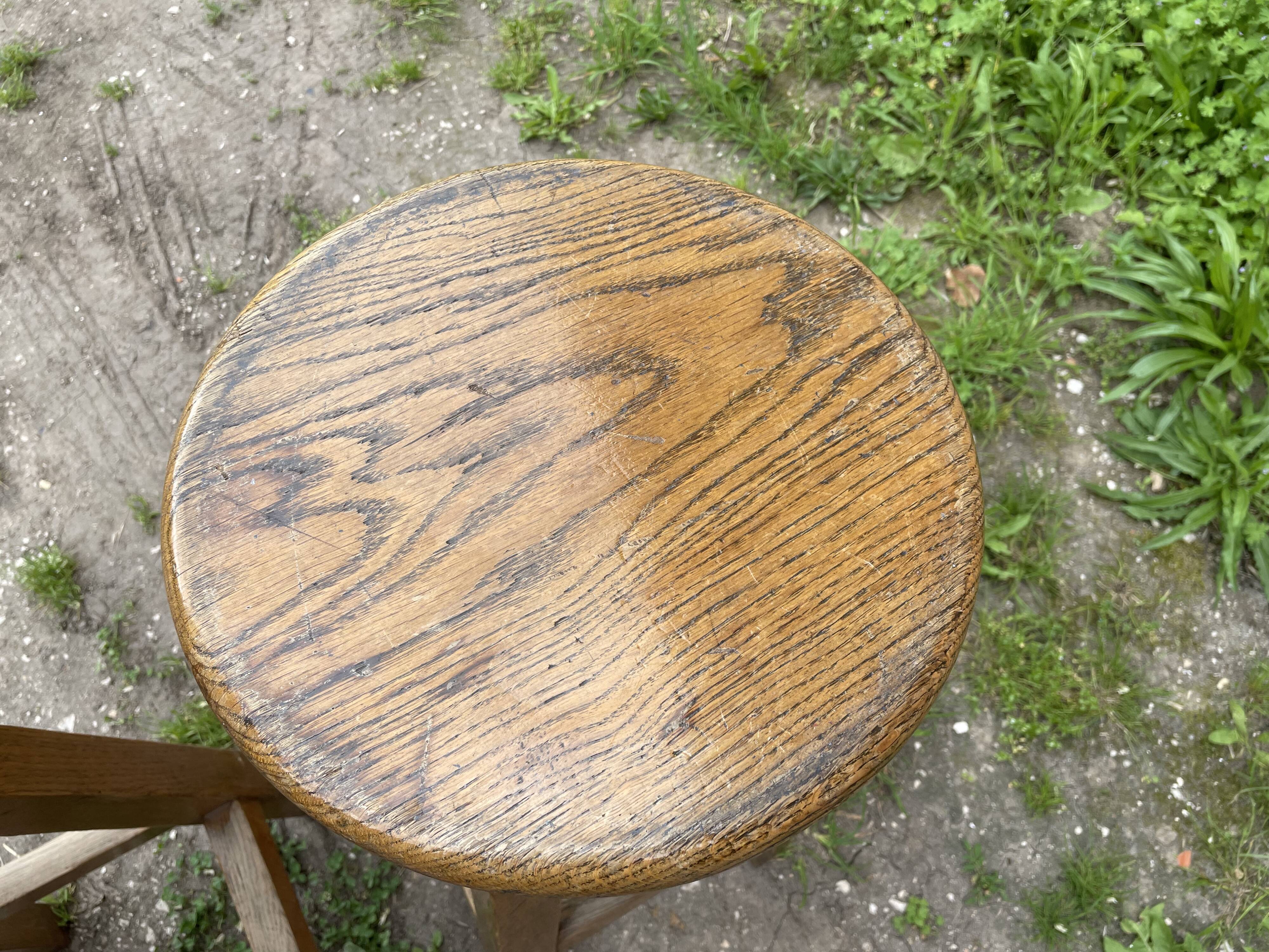 4 high bar stools in solid oak