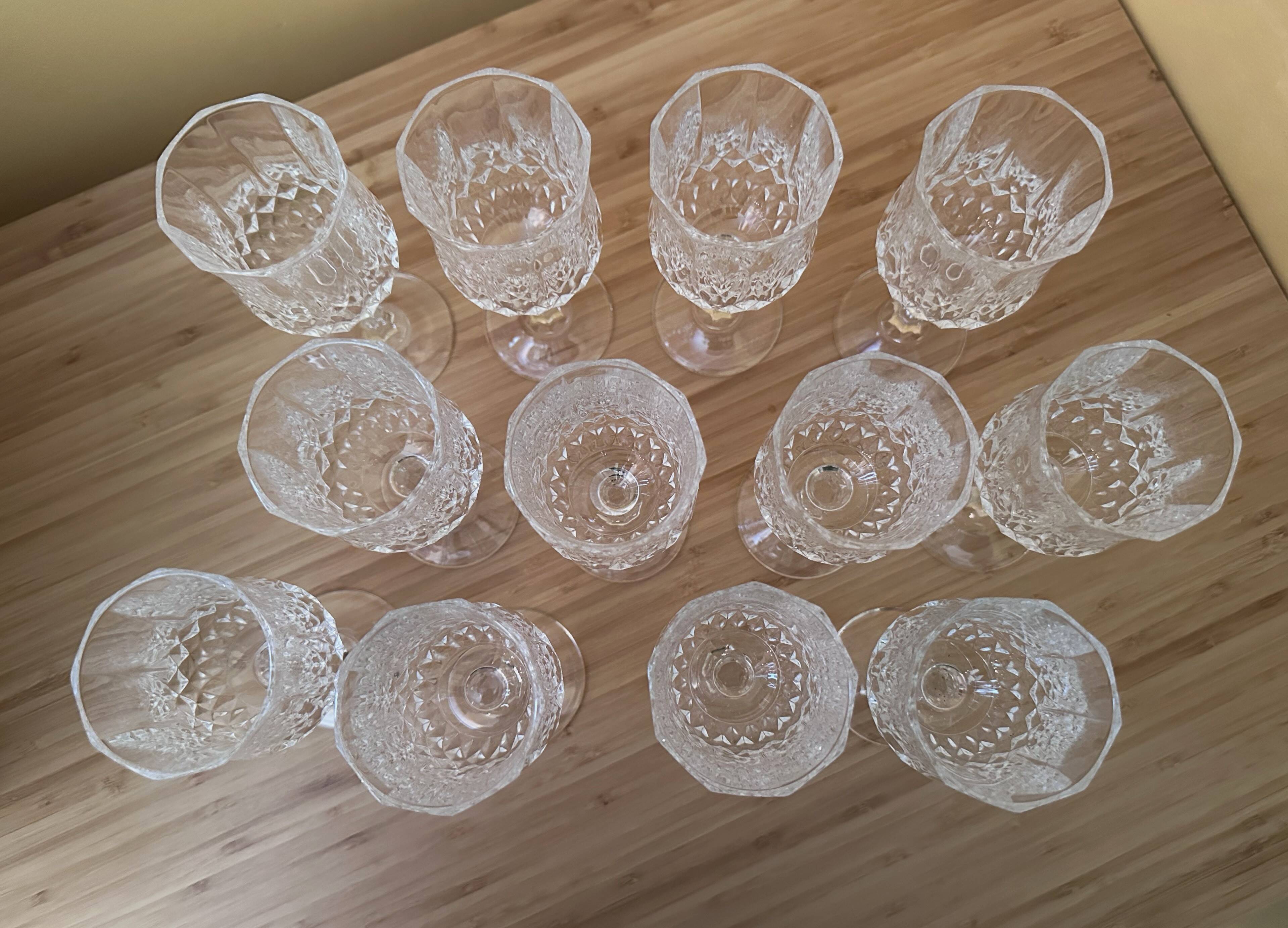 12 small glasses 12 cl "Lonchamp" Cristal d'Arques Vintage