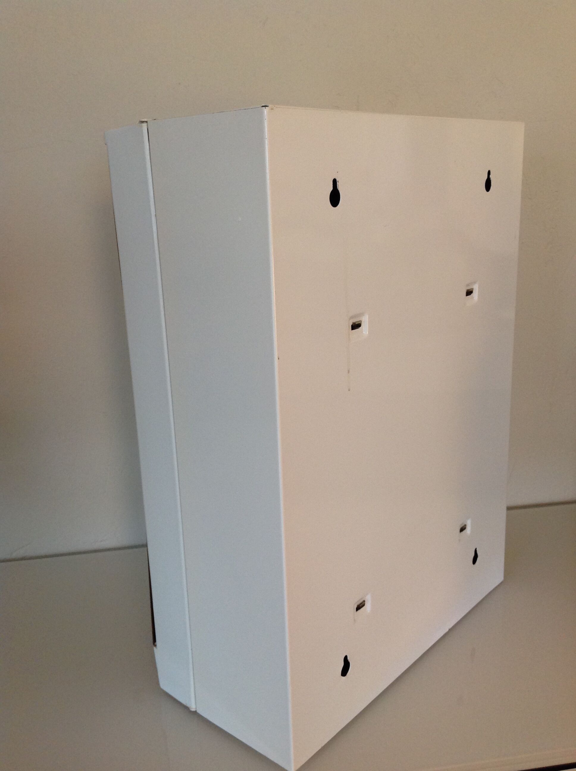 Armoire de toilette-pharmacie blanche en métal années 60/70 miroir
