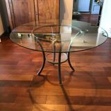 Round dining table in glass Pierre Vandel