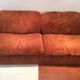Canapé d'angle vintage modulable velour orange brûlé années 70