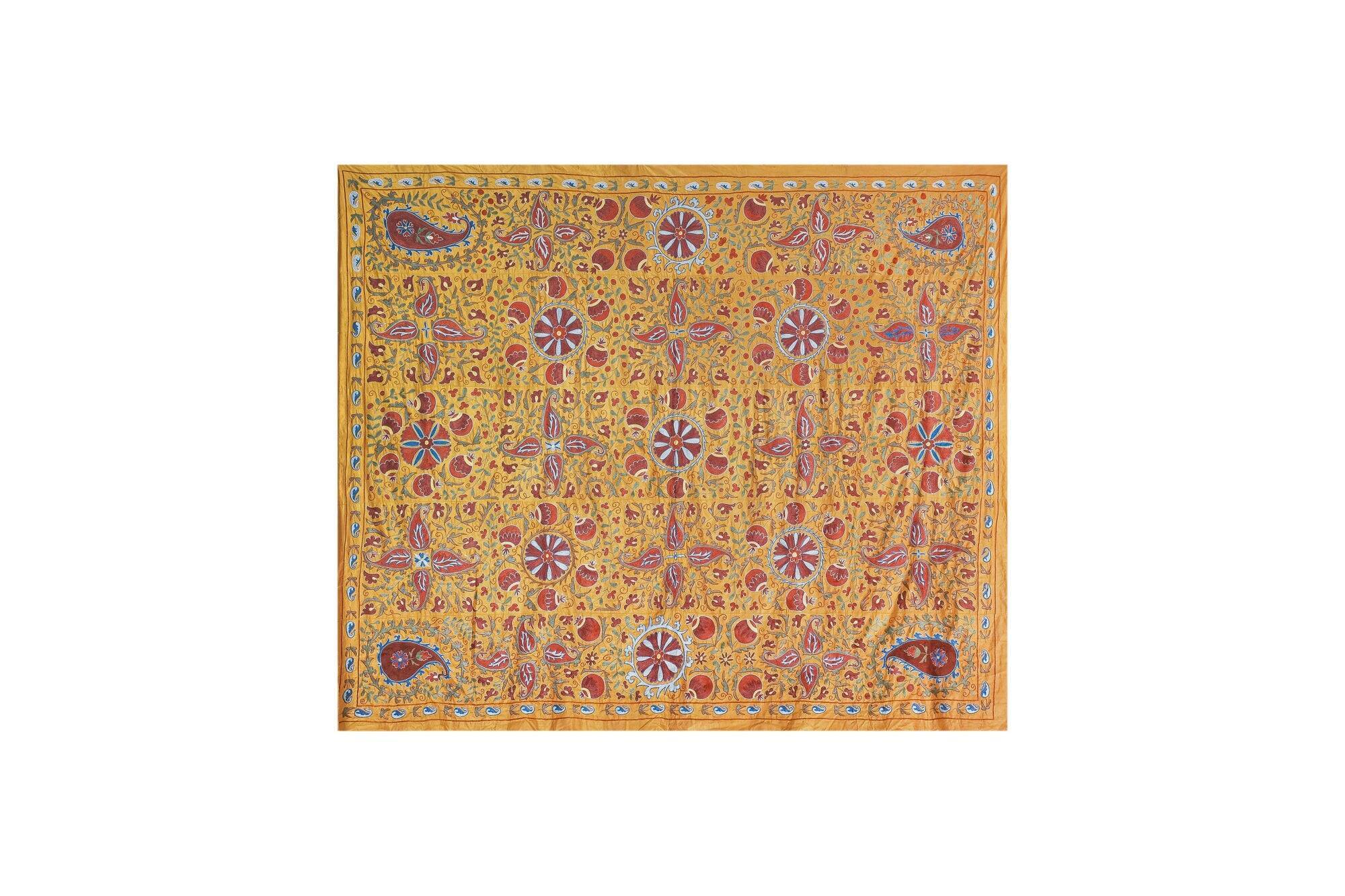 Uzbek hand-embroidered Suzani vintage 258x305 cm