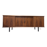 Enfilade bar lumineuse vintage en teck scandinave années 60