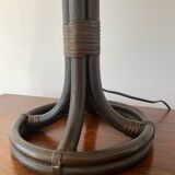Lampe en rotin et cannage des années 60-70