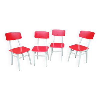 4 red chairs 70s