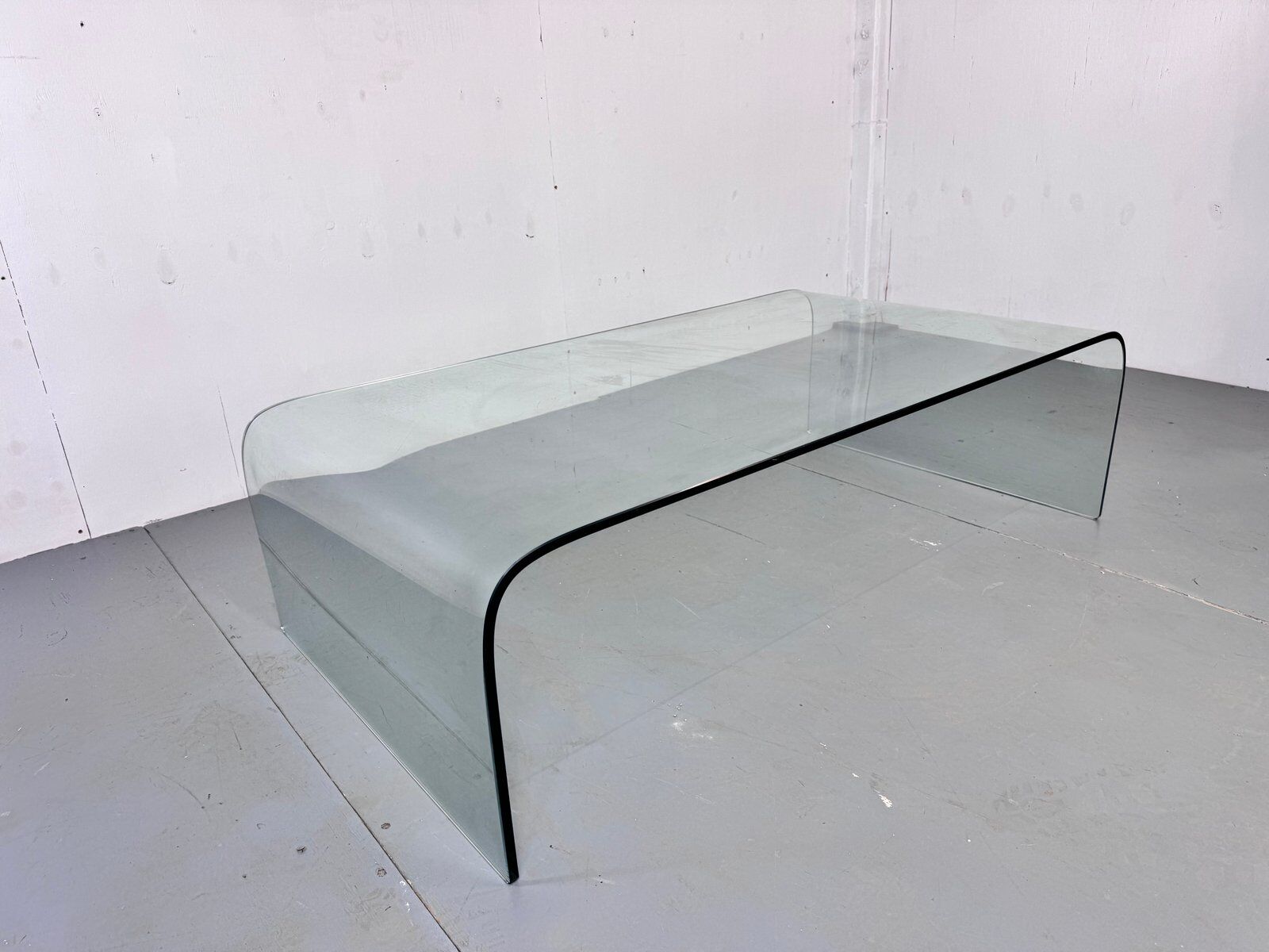 Modern Italian glass waterfall side table attr  Fiam, 1980s