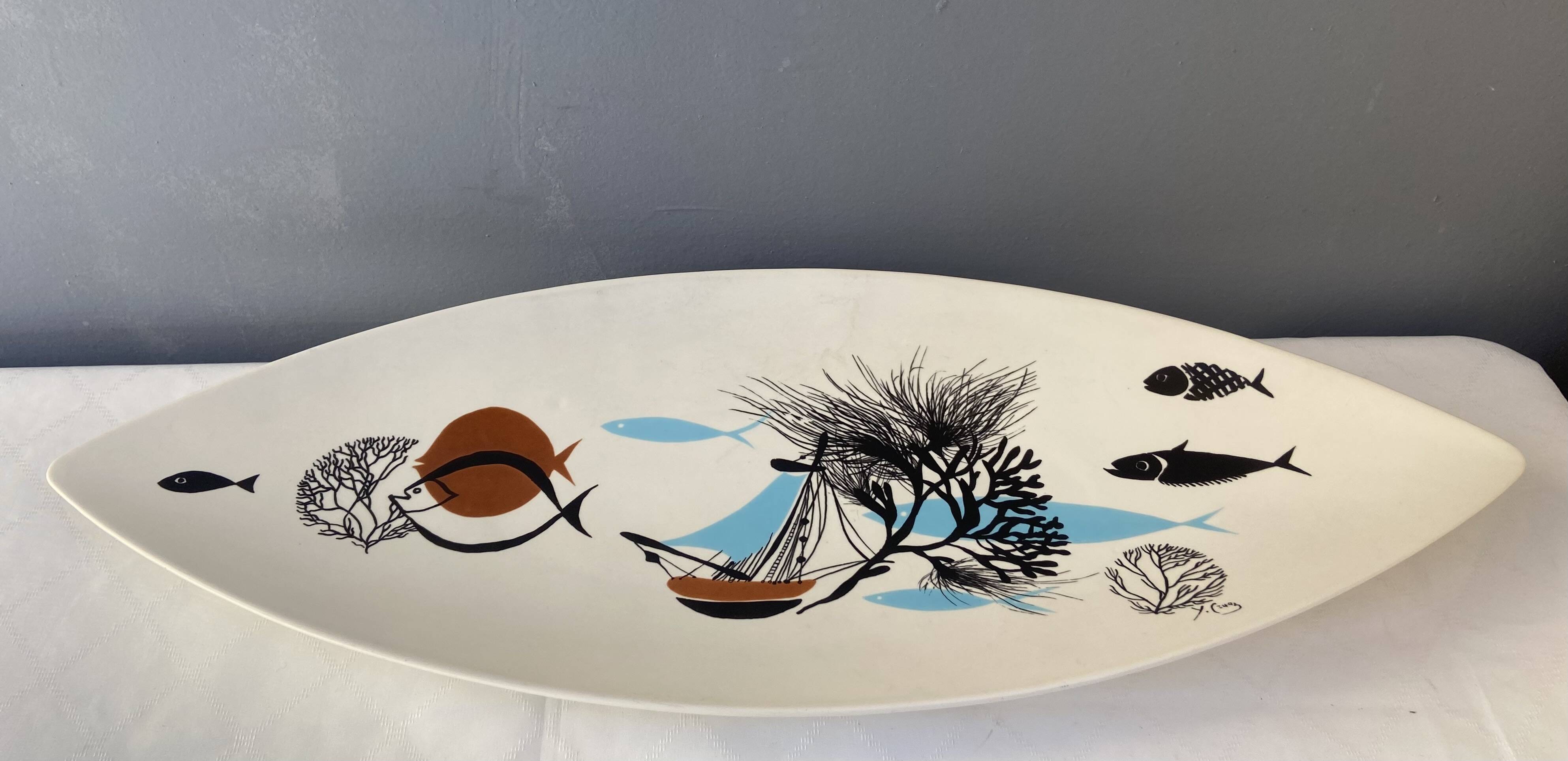 Ceramic tray "Salins" from the 1960s