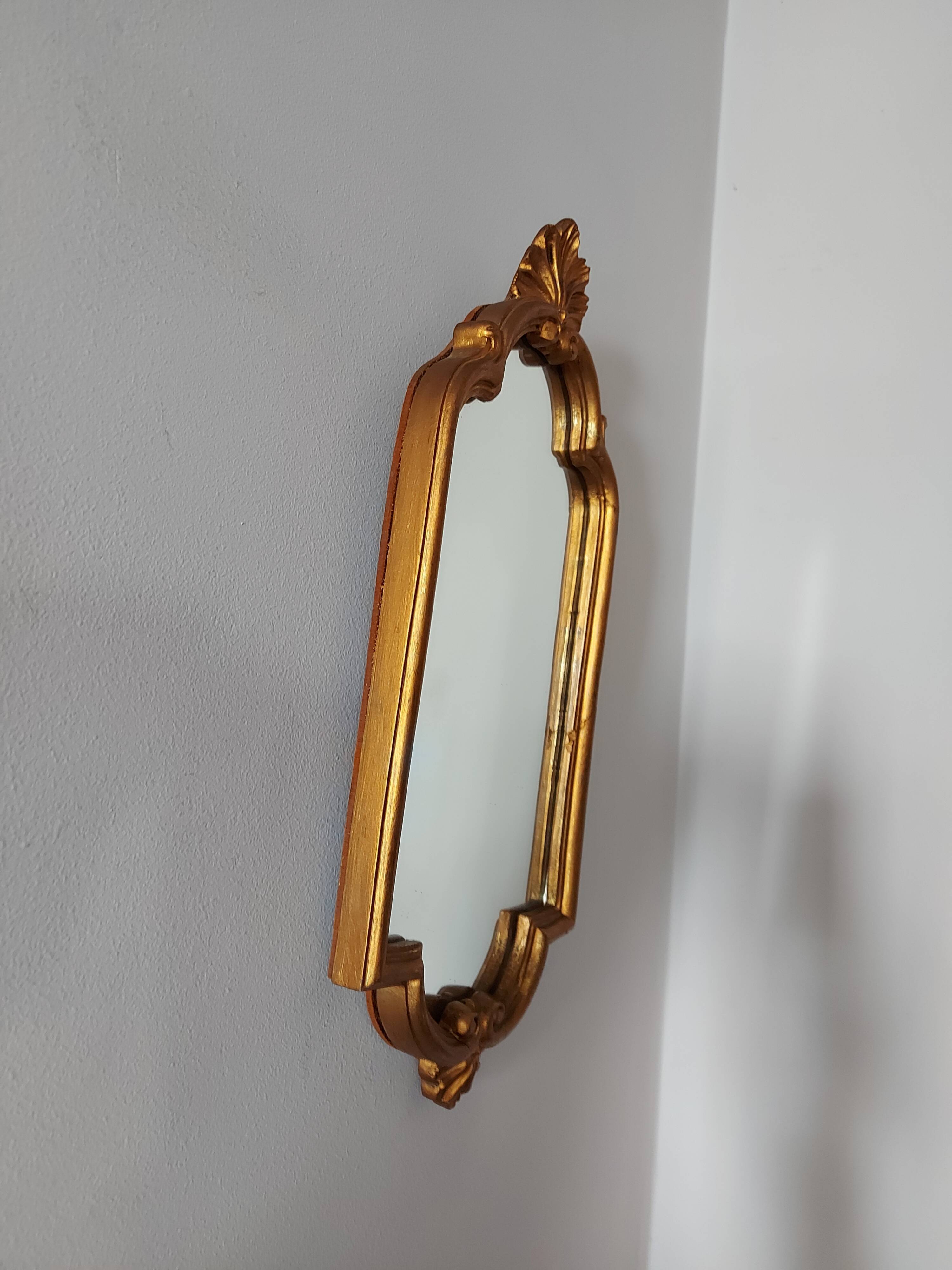 Miroir baroque doré 16x39cm
