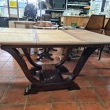 Solid mahogany art deco table with extensions