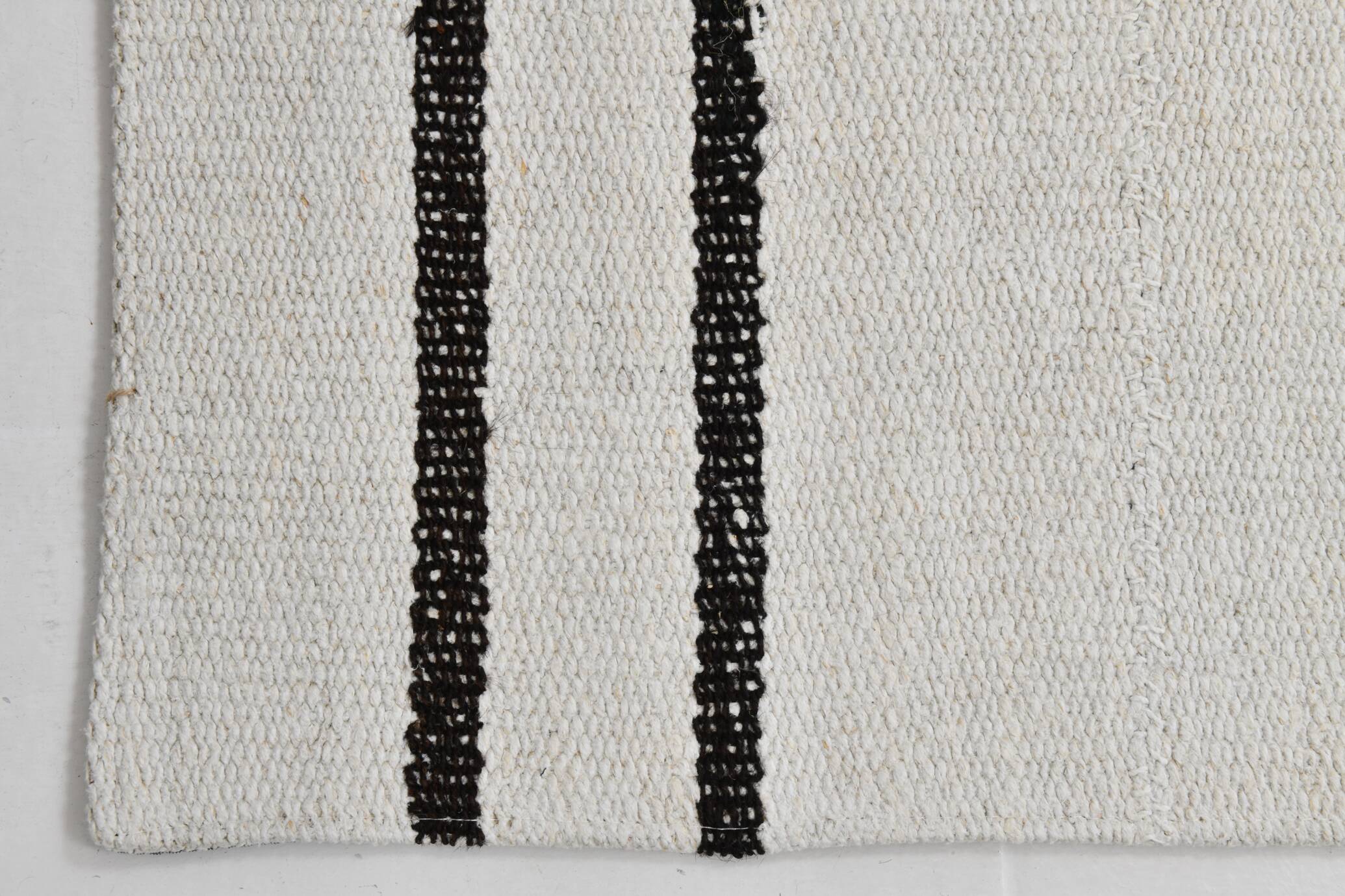 White Black Modern Striped Vintage Runner Rug, 68x276Cm