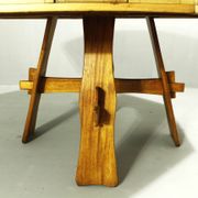 Table de jardin en teck brutaliste, années 1970