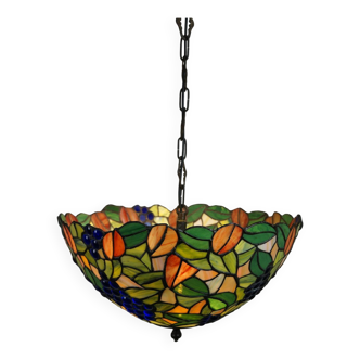 Green Tiffany-style pendant lamp with beautiful colors