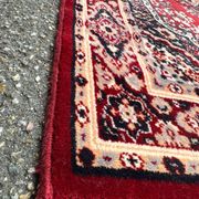 Burgundy wool hallway rug Saphir 85x350cm