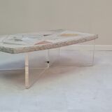 Travertine coffee table