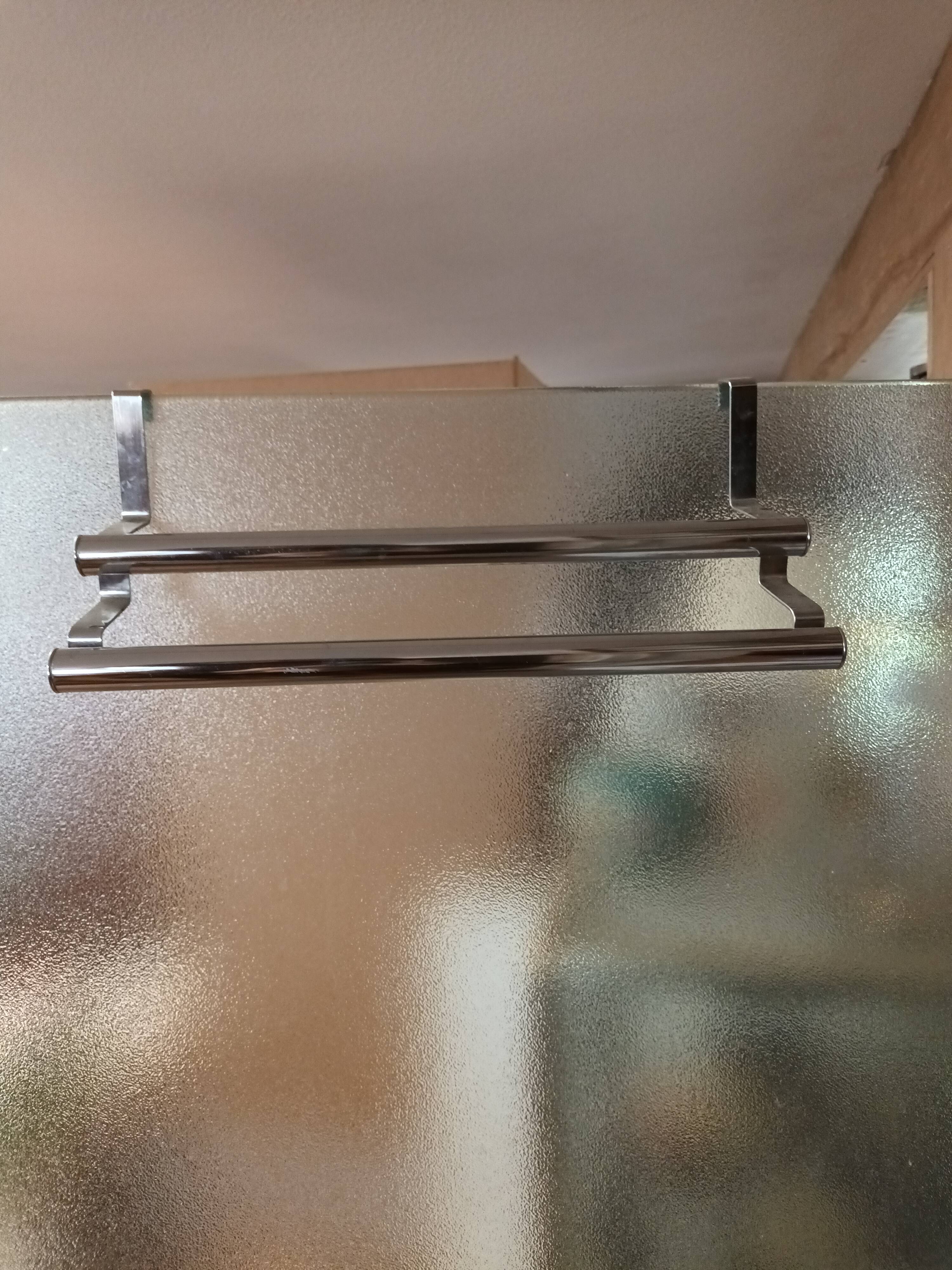 Chrome metal towel rack