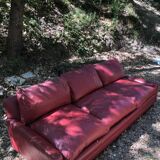 Red leather sofa