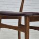 1960s, set of 6 Danish dinning chairs, solid oak wood, reupholstered.