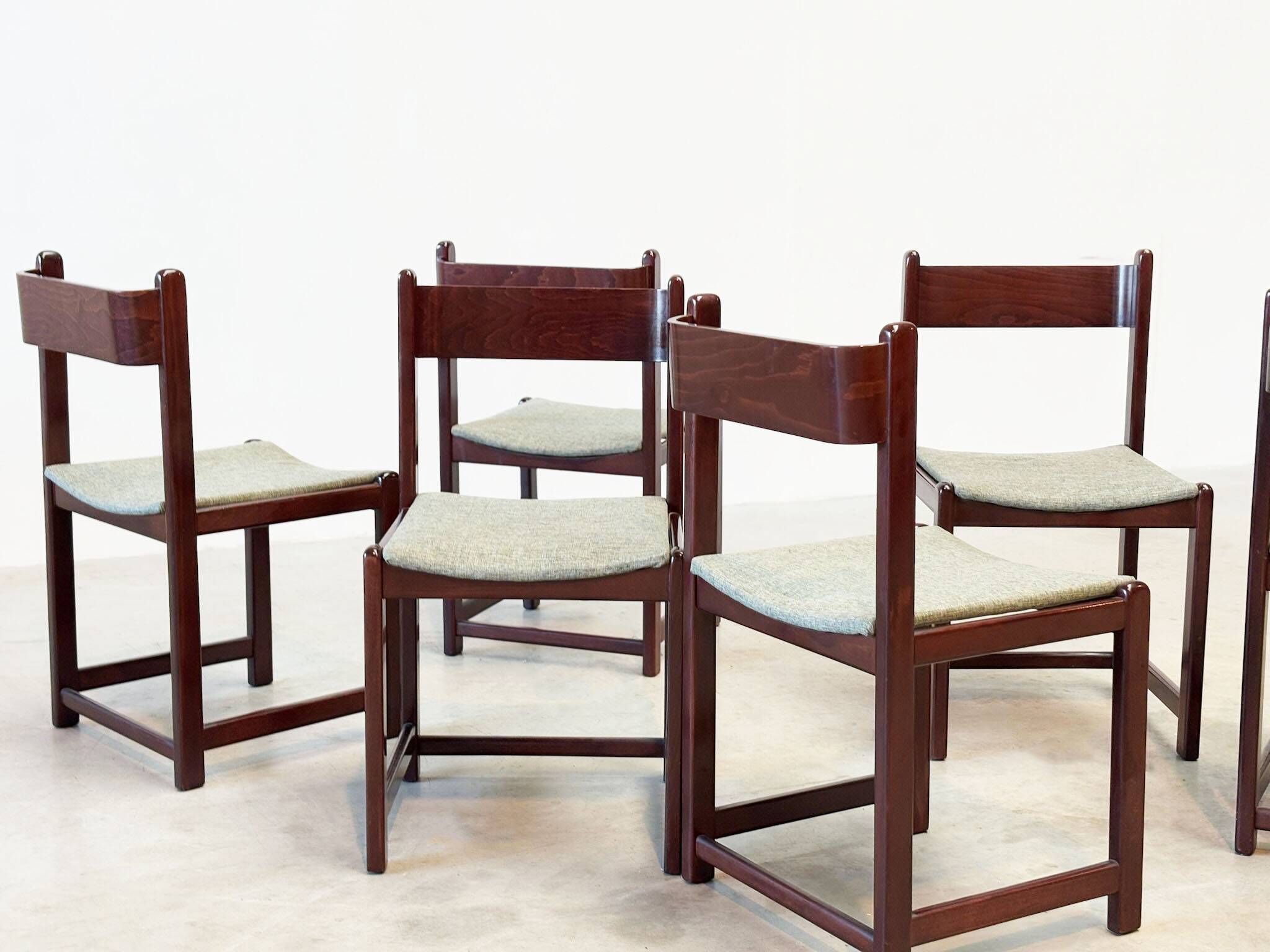 Set of six Italian dining chairs