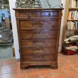 Louis Philippe style chest of drawers in walnut