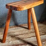 Solid wood tripod stool from the 50s