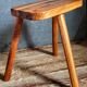 Solid wood tripod stool from the 50s