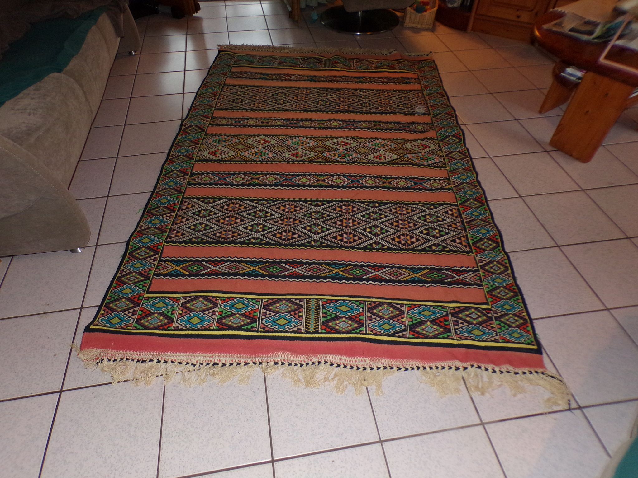 Tapis péruvien en laine, 230 cm x 148 cm