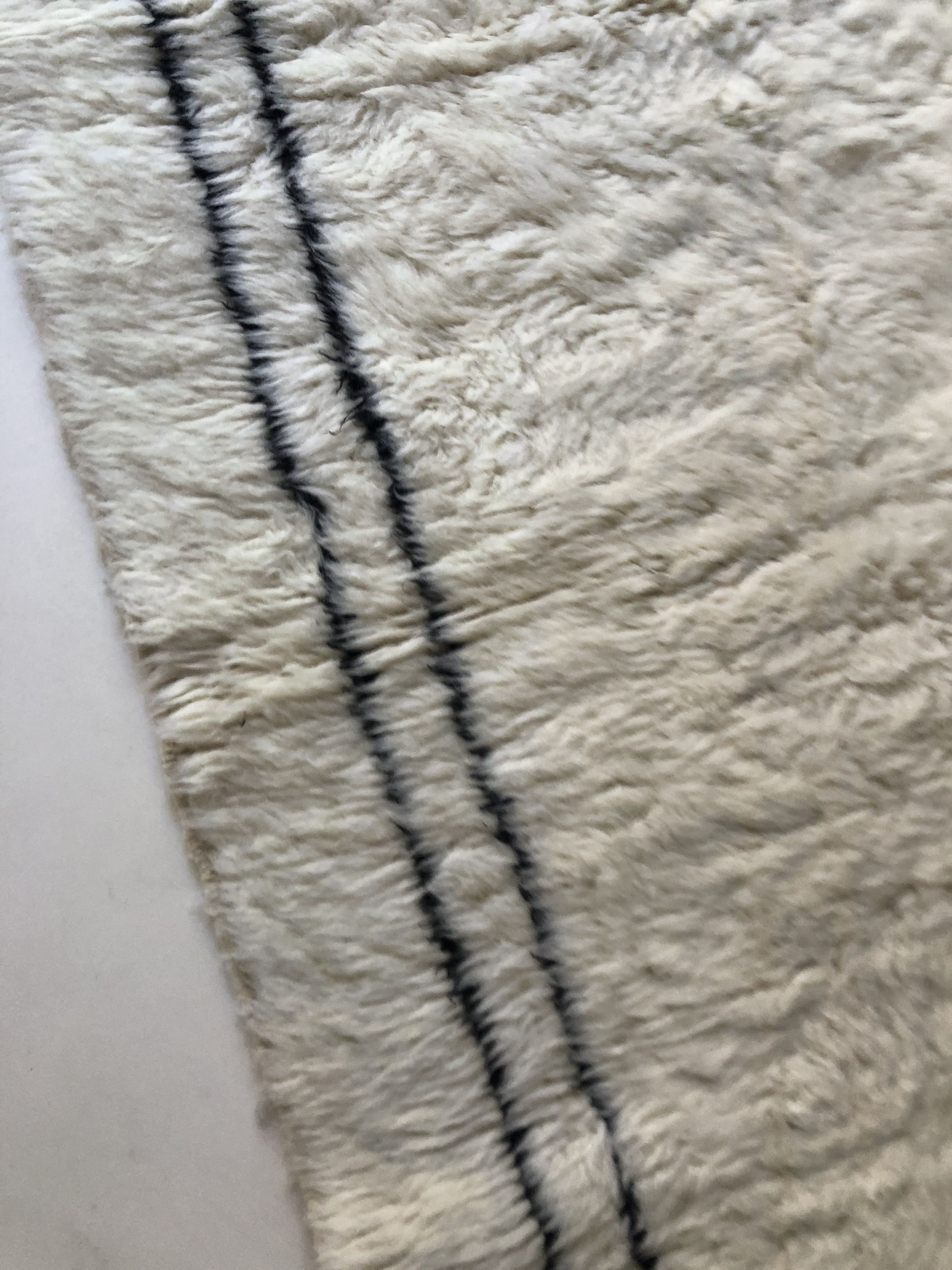 Moroccan Berber carpet Beni Ouarain with black graphic patterns 2.4x1.58m