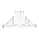 Bookends in solid methacrylate – Rare modernist design, 1980s