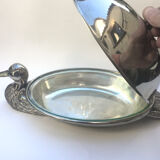 Serving dish foie gras silver metal