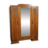 Armoire époque Art Déco en noyer vers 1920-1940