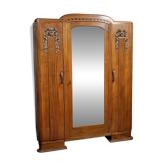 Armoire époque Art Déco en noyer vers 1920-1940