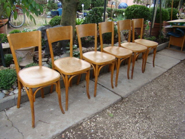 Lot of six old bistro chairs