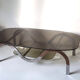 Coffee table chrome metal and smoked glass 70s