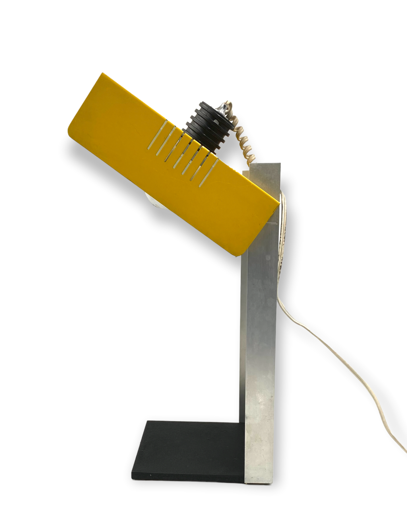 Space age yellow cubic table lamp, Italy 1970s