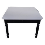 Antique patinated bistro farmhouse table, one drawer