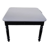 Antique patinated bistro farmhouse table, one drawer