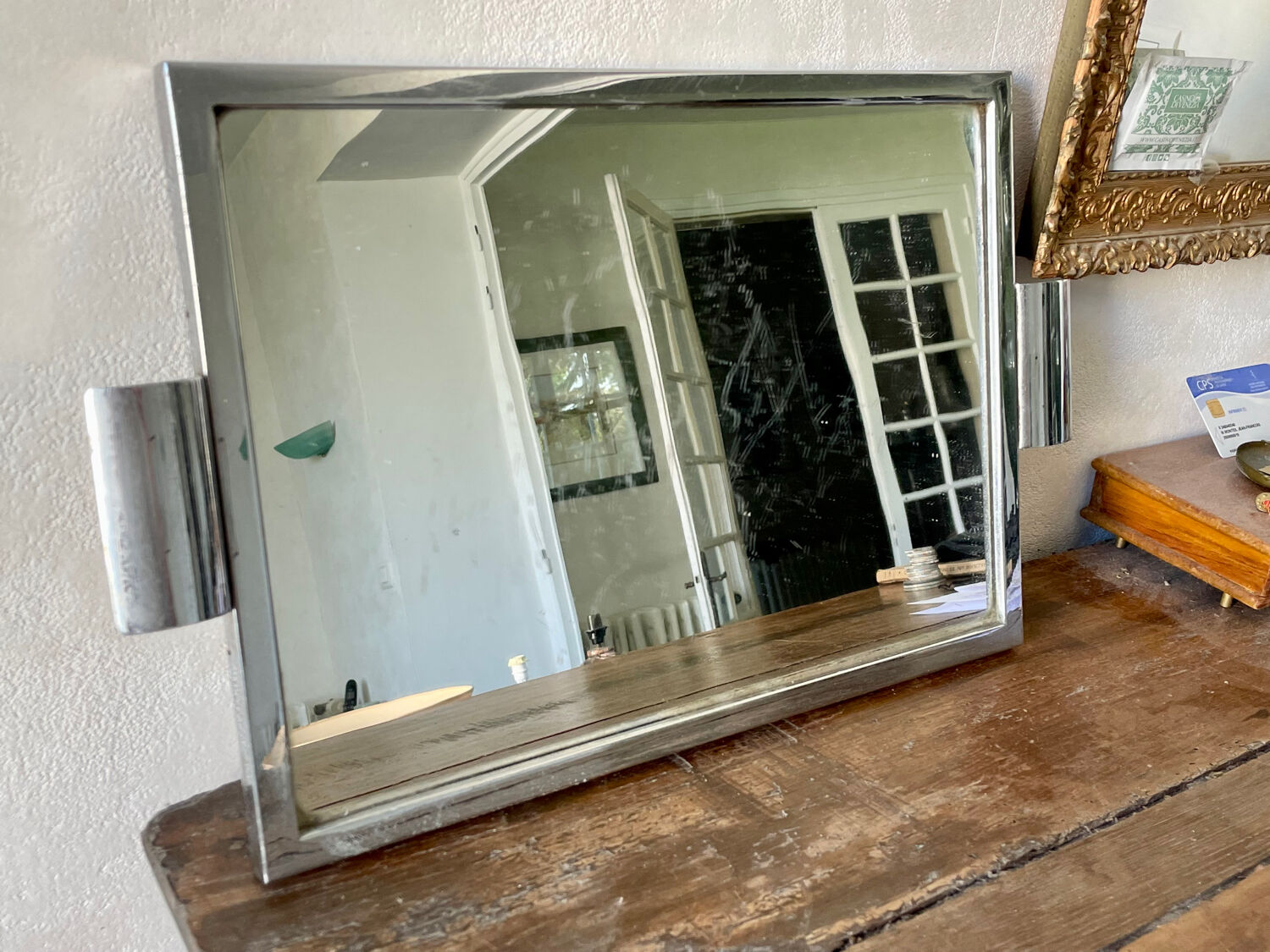 Large vintage vintage Art Deco period mirror tray, 1940