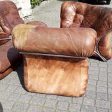 full leather sofa IPE spa Italian design 70s